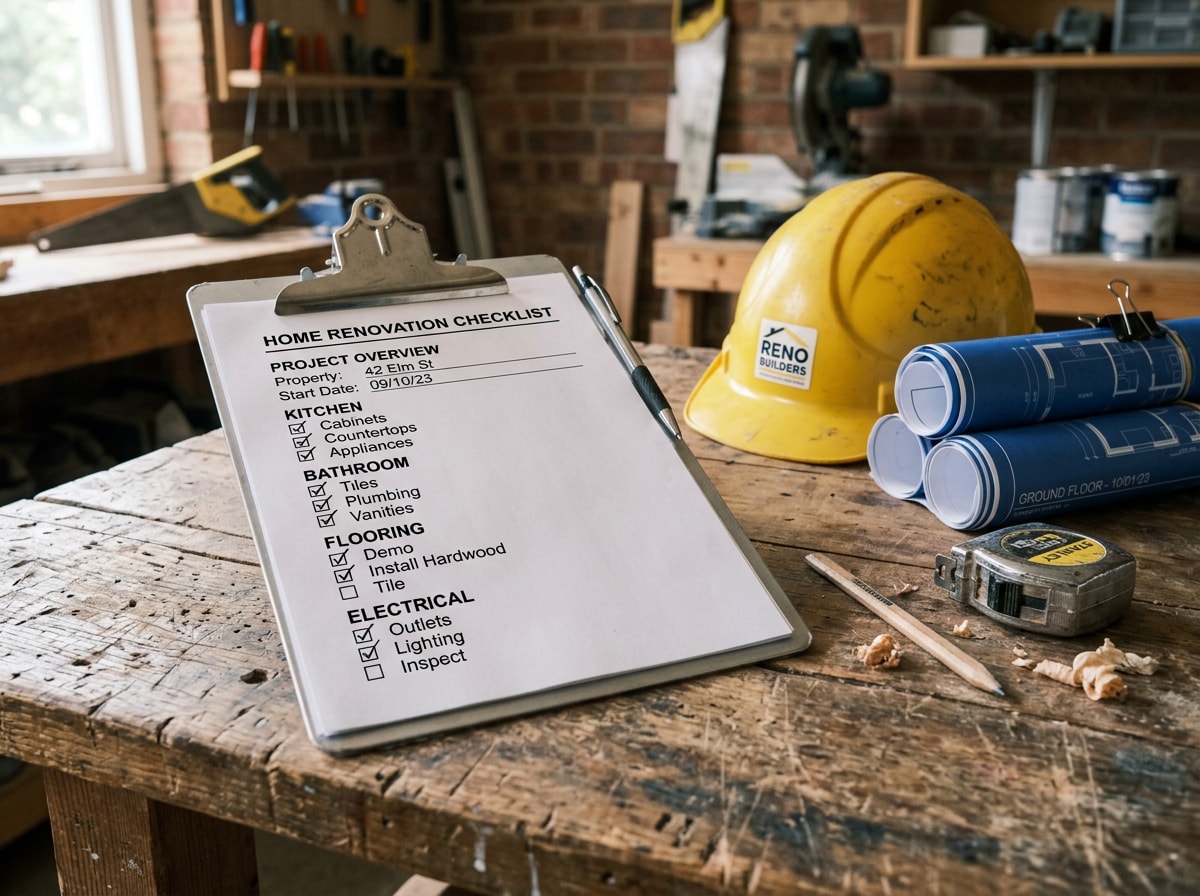 Downloadable checklist graphic summarizing steps for hiring contractors for home renovation