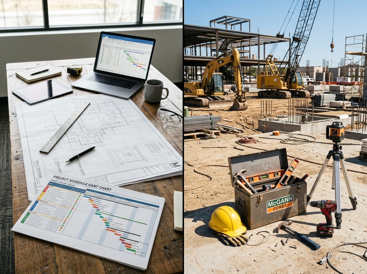 Comparison table showing project manager vs general contractor roles, authority, and licensing differences