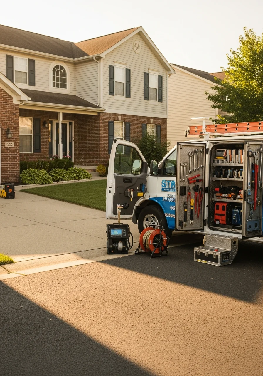 Dover service professional in work attire standing confidently at a residential property.